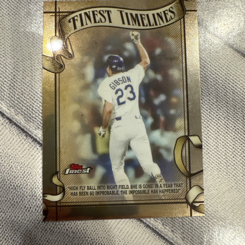 2026 Topps Finest Timelines Kirk Gibson FT-22 Los Angeles Dodgers Baseball Card